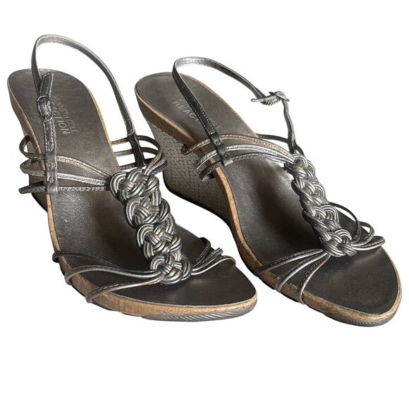Kenneth Cole Reaction Braided Wedge Sandals – Elegance Meets Everyday Comfort 6 - Picture 1 of 7